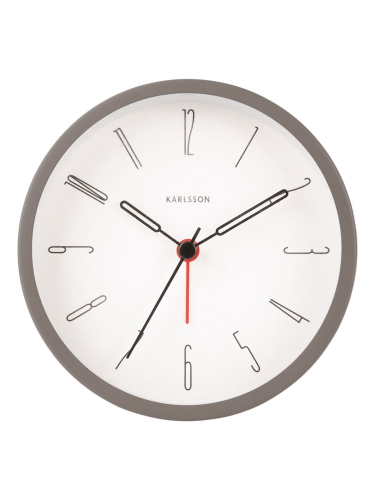 Karlsson Grey Belle Numbers Alarm Clock - Image 2 of 3