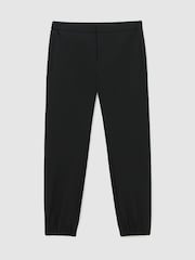 Reiss Black Divide Trousers Technical Stretch Tapered Trousers - Image 2 of 7