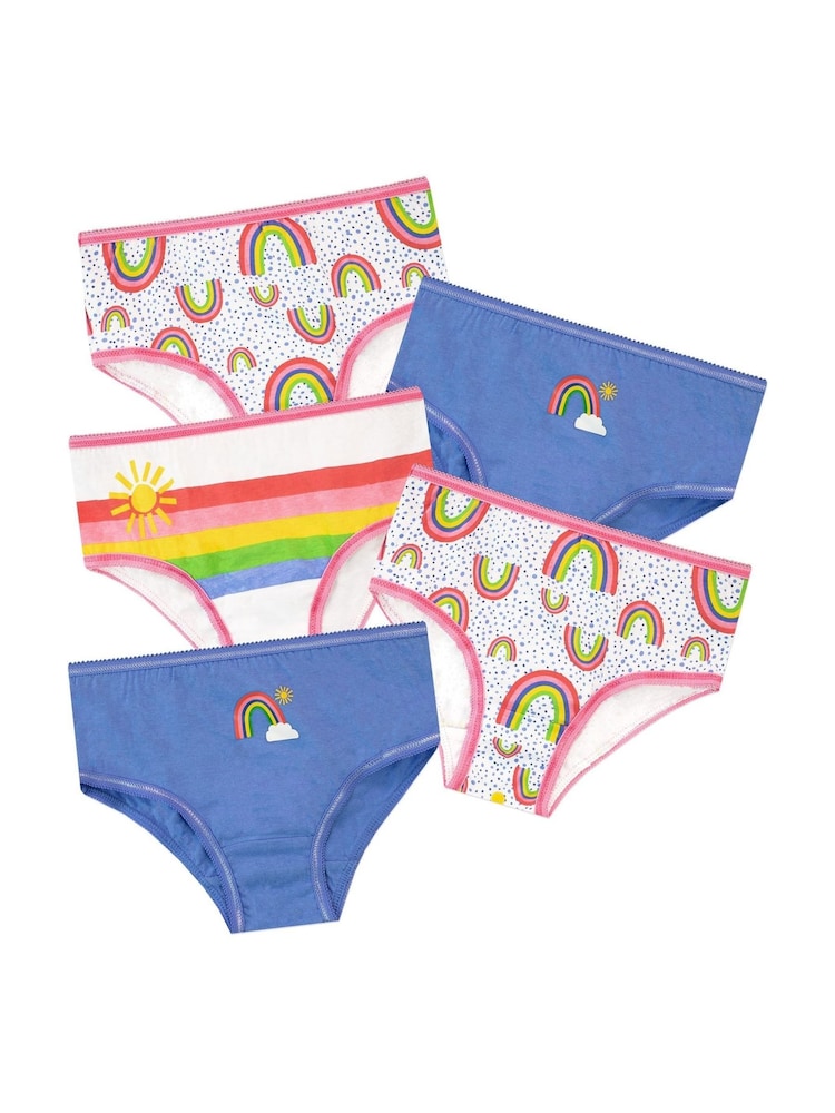 Harry Bear Multi Rainbow 100% Cotton Briefs 5 Pack - Image 1 of 4