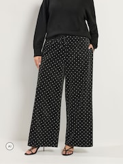 Yours Curve Polka Dot Metallic Wide Leg Trousers - Bilde 1 av 6