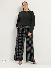 Yours Curve Polka Dot Metallic Wide Leg Trousers - Bilde 2 av 6