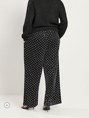 Yours Curve Polka Dot Metallic Wide Leg Trousers - Bilde 3 av 6
