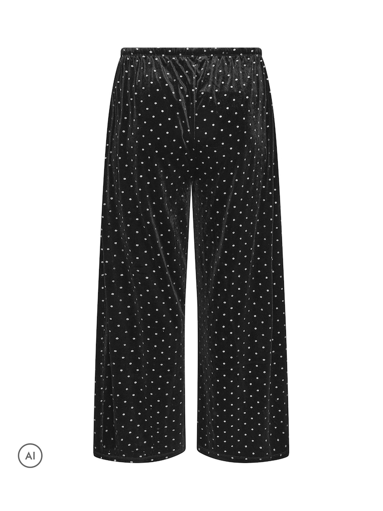 Yours Curve Polka Dot Metallic Wide Leg Trousers - Bilde 6 av 6