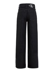 Calvin Klein Jeans Girls High Rise Wide Leg Black Jeans - Image 5 of 6