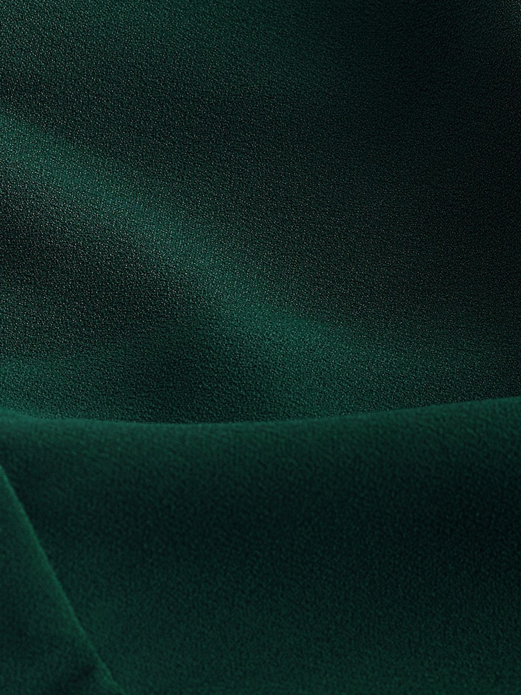 Green Button Detail Wide Leg Crepe Jumpsuit - Image 7 of 7 Green Button Detail Wide Leg Crepe Jumpsuit - Image 7 of 7