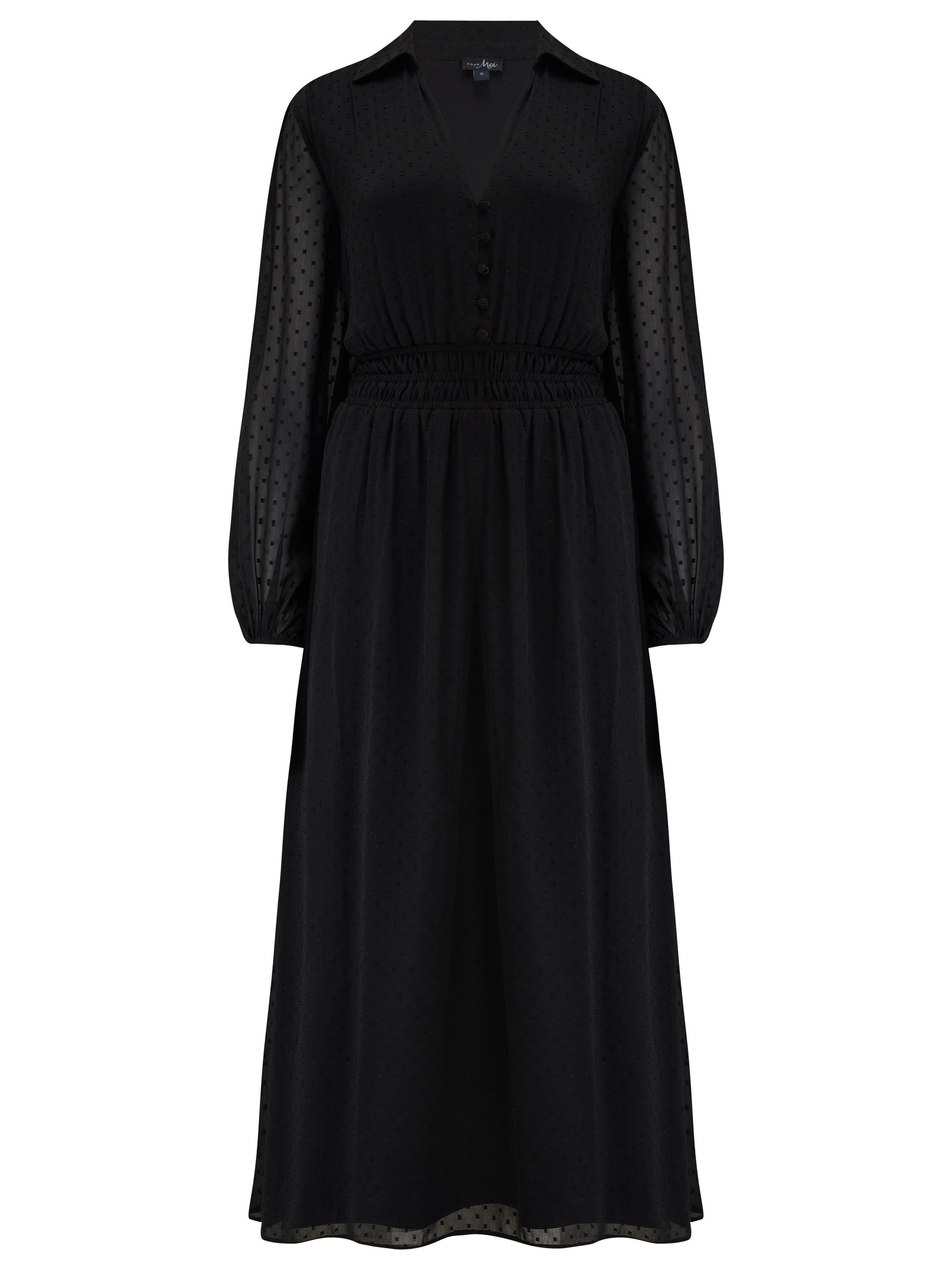 Buy Pour Moi Black Willow Chiffon Long Sleeve Midaxi Shirt Dress from the  Next UK online shop