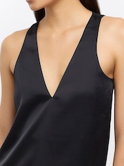 River Island V-Neck Chiffon Black Tank - Image 4 of 5