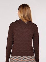 Apricot Brown 3 Button Textured Jumper - Image 2 of 4