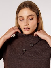 Apricot Brown 3 Button Textured Jumper - Image 4 of 4