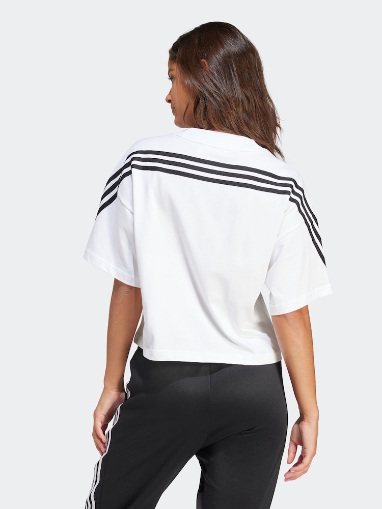 adidas White Sportswear Future Icons 3-Stripes T-Shirt - Image 2 of 6