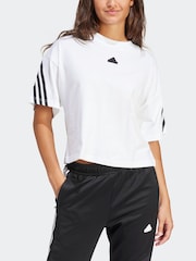 adidas White Sportswear Future Icons 3-Stripes T-Shirt - Image 4 of 6