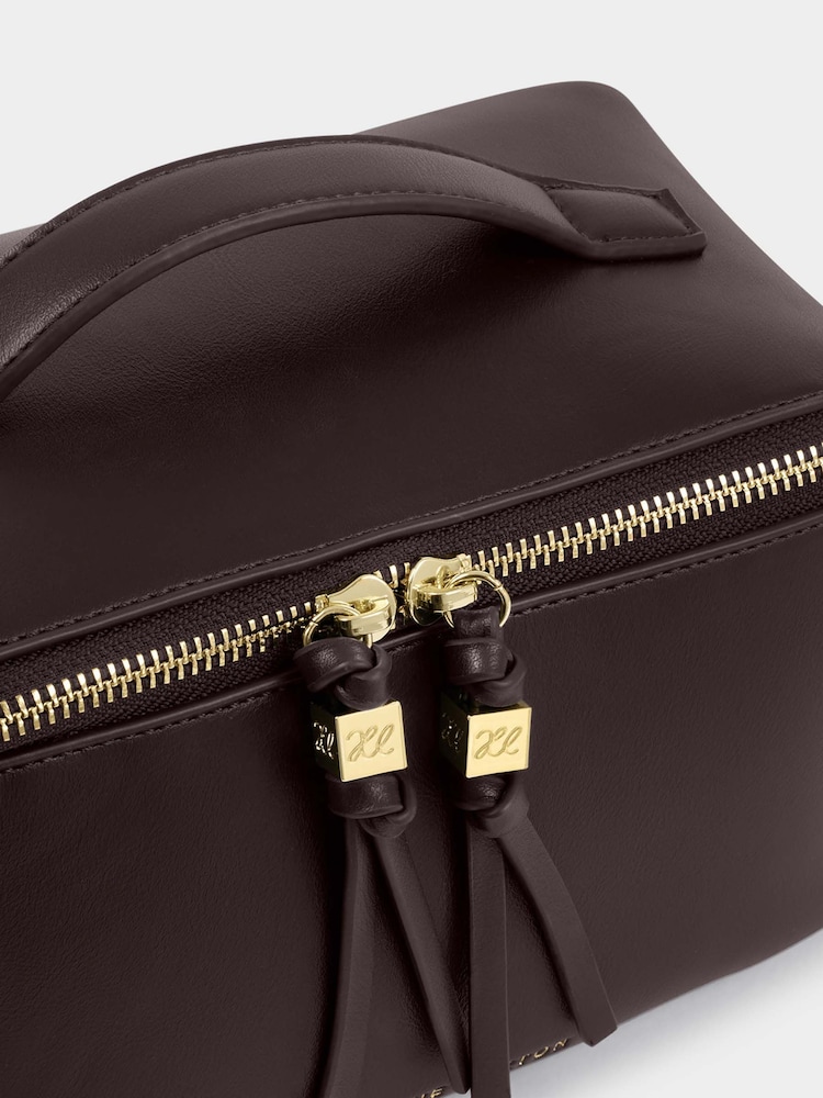 Katie Loxton Chocolate Brown Soho Medium Make Up / Wash Bag - Image 2 of 4 Katie Loxton Chocolate Brown Soho Medium Make Up / Wash Bag - Image 2 of 4