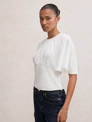 Forever New White Kirsten Flutter Sleeves Top - Image 4 of 5