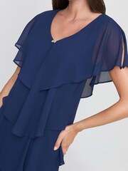 Gina Bacconi Black Bella Georgette Tiered Dress - Image 5 of 6