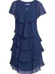 Gina Bacconi Black Bella Georgette Tiered Dress - Image 6 of 6