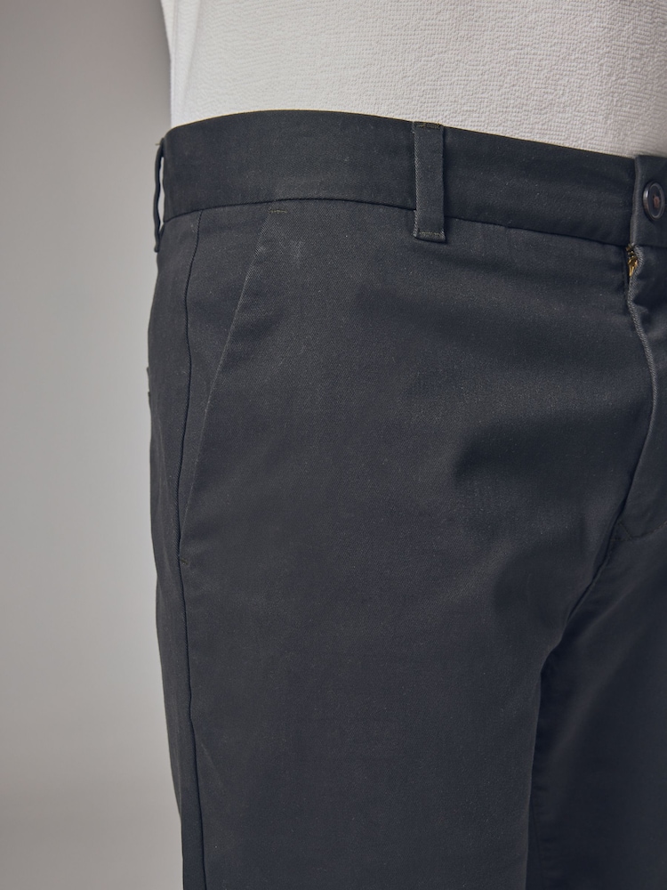 Green Dark Slim Fit Stretch Chinos Trousers - Image 3 of 9