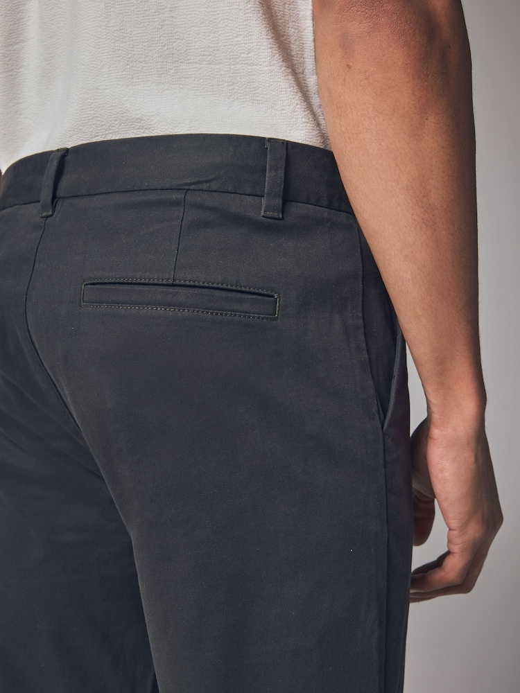 Green Dark Slim Fit Stretch Chinos Trousers - Image 4 of 9