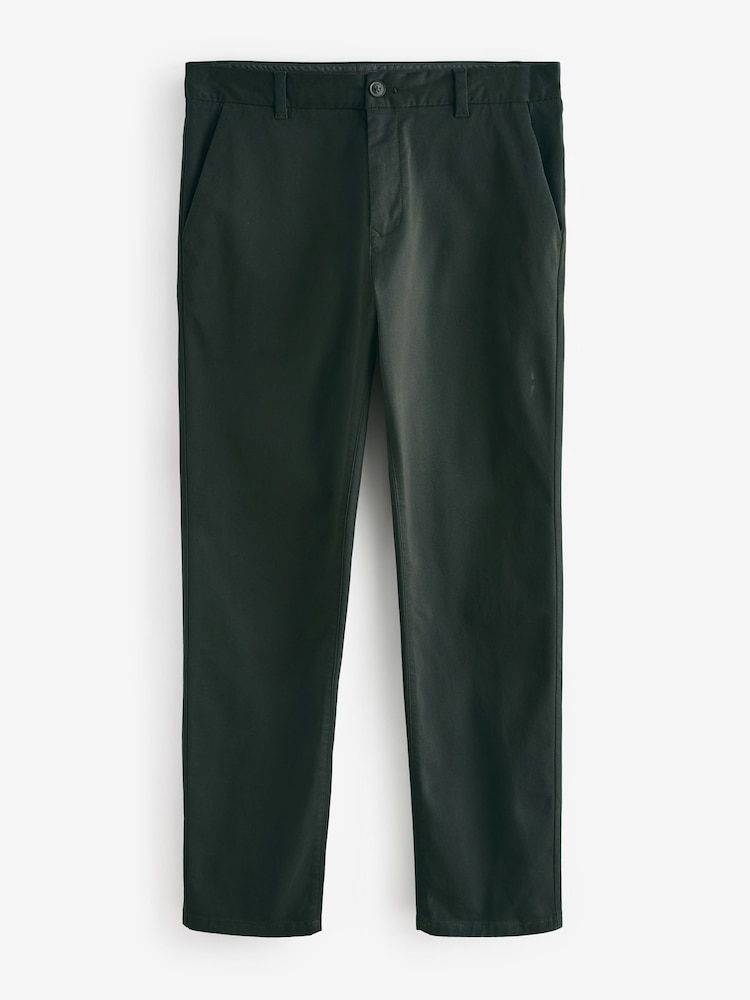 Green Dark Slim Fit Stretch Chinos Trousers - Image 5 of 9