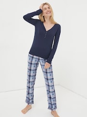 FatFace Dark Blue Livvy Henley Top - Image 1 of 5