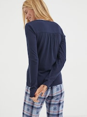 FatFace Dark Blue Livvy Henley Top - Image 2 of 5