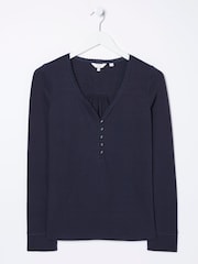 FatFace Dark Blue Livvy Henley Top - Image 5 of 5