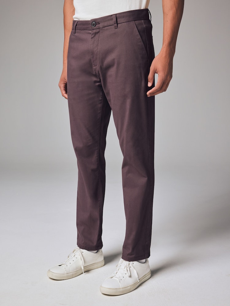 Plum Light Slim Fit Stretch Chinos Trousers - Image 1 of 1 Plum Light Slim Fit Stretch Chinos Trousers - Image 1 of 1