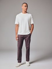Plum Light Slim Fit Stretch Chinos Trousers - Image 1 of 10