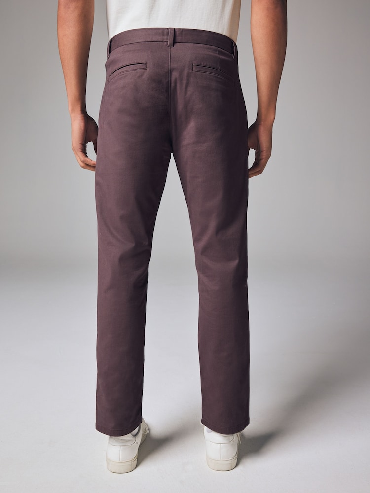 Plum Light Slim Fit Stretch Chinos Trousers - Image 2 of 10