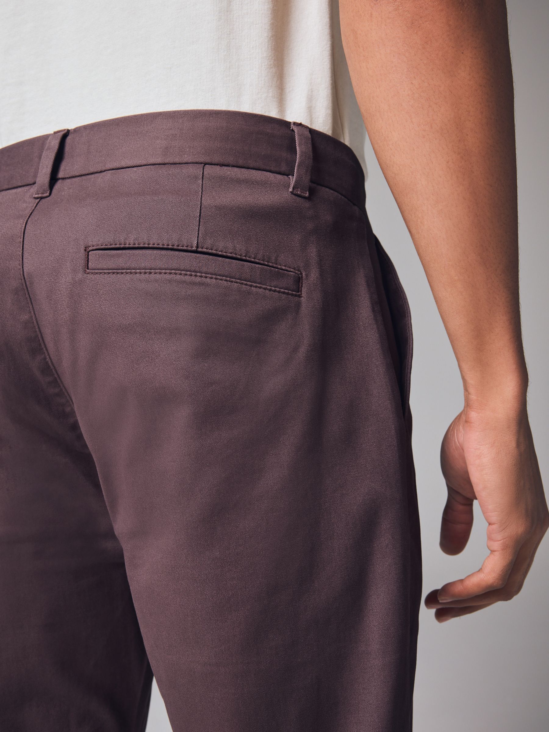 Buy Plum Light Slim Fit Stretch Chinos Trousers from Next USA