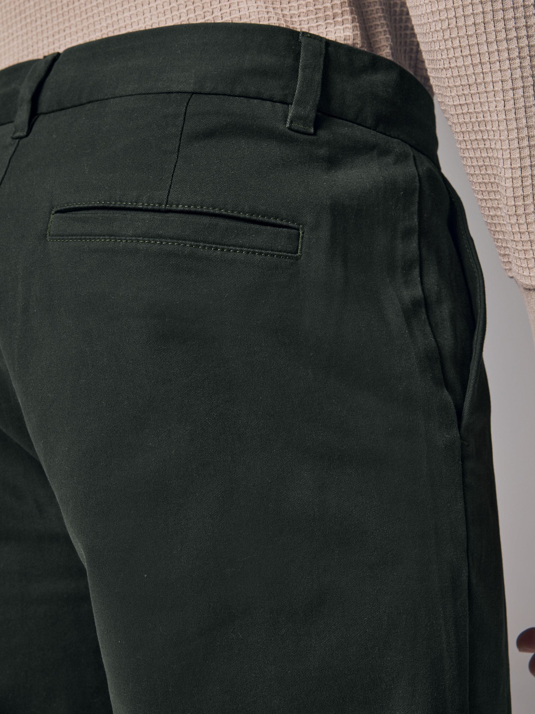 NEAT CHINO DARK GREEN サイズ46 Buy Green Dark Straight Fit Stretch Chinos Trousers from the