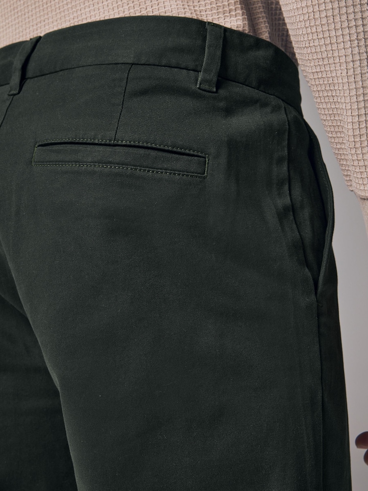 Vert foncé - Ajustement droit - Pantalon chino stretch - Image 6 of 10