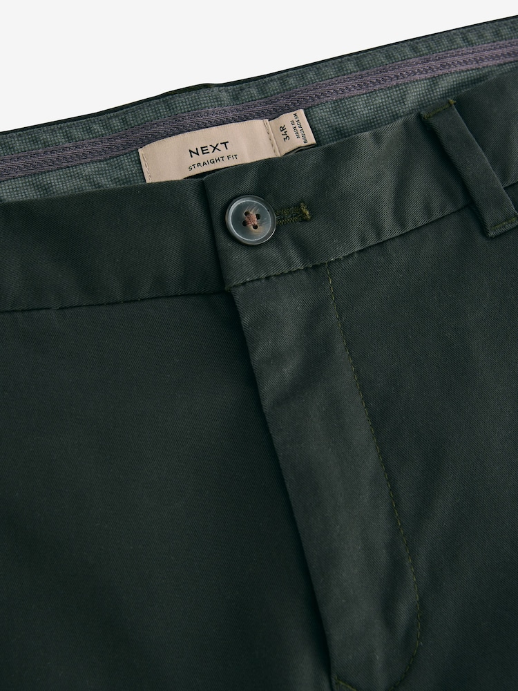 Vert foncé - Ajustement droit - Pantalon chino stretch - Image 8 of 10