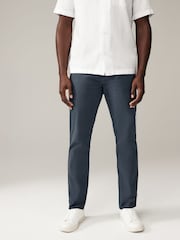Blue Grey Mid Slim Fit Stretch Chinos Trousers - Image 1 of 8