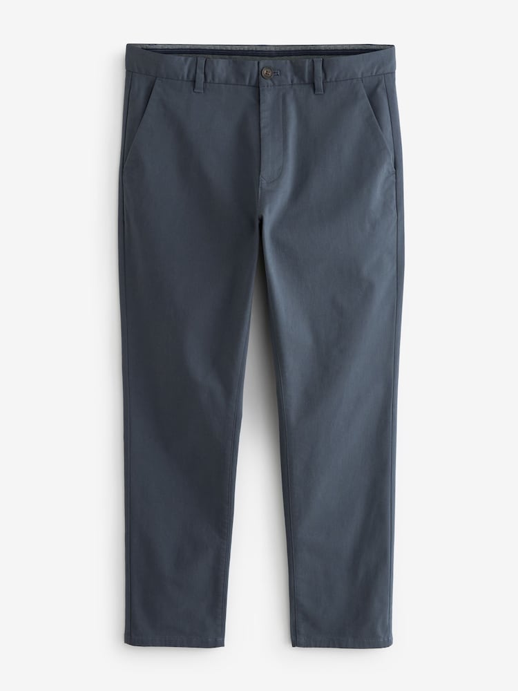 Blue Grey Mid Slim Fit Stretch Chinos Trousers - Image 5 of 8