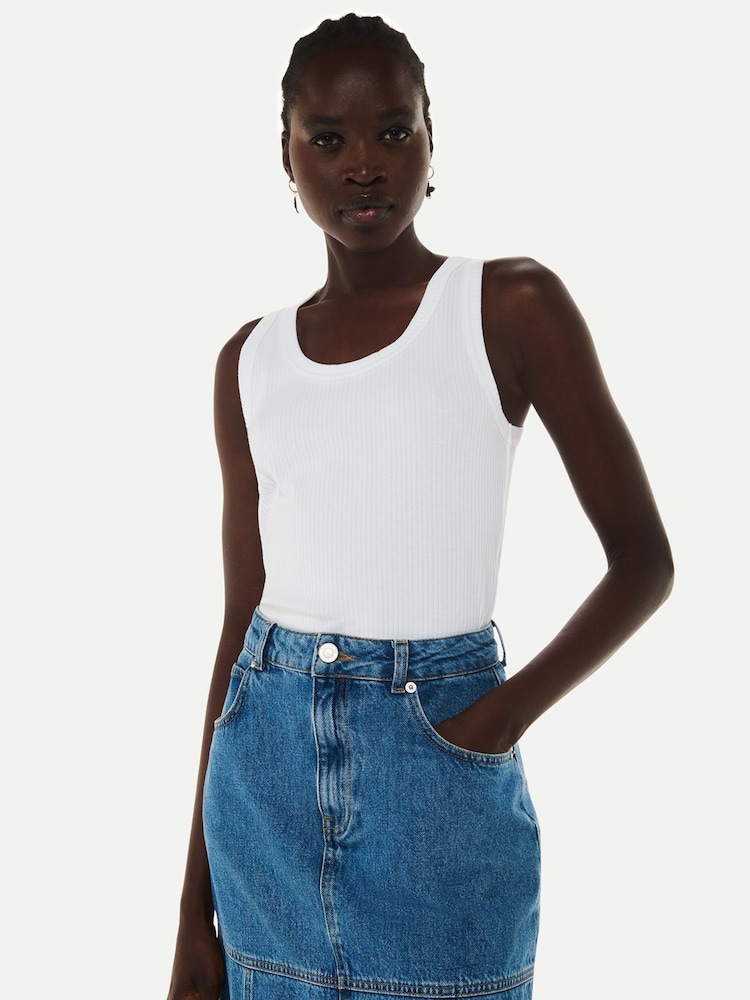 Whistles White Ultimate Ribbed Scoop Vest - Image 1 of 4