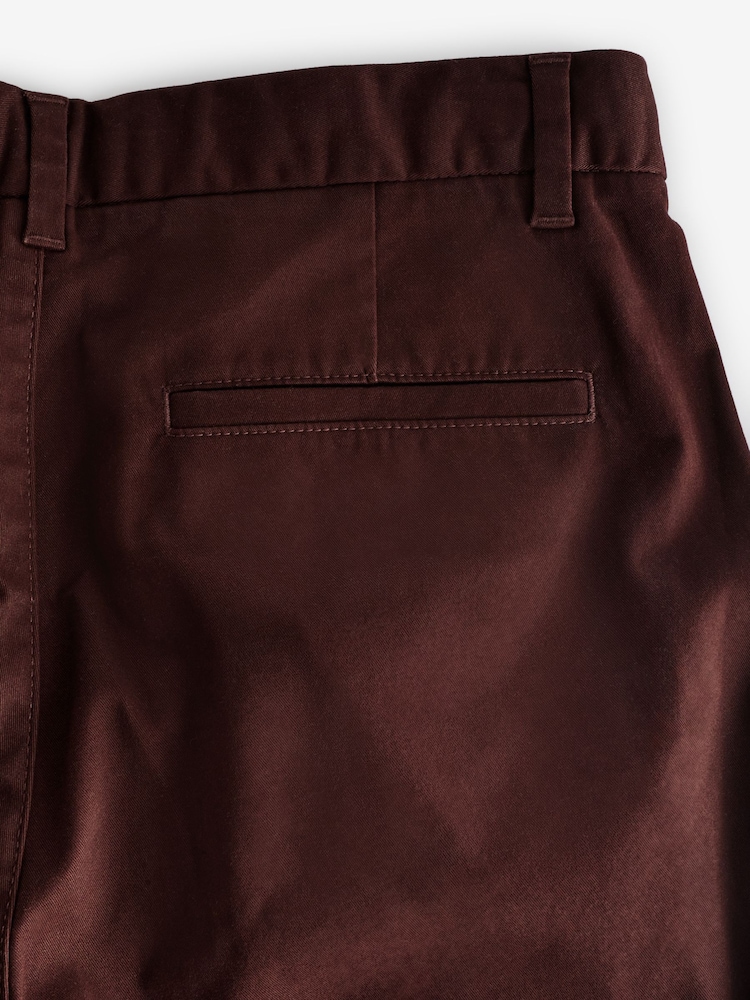 Burgundy Dark Straight Fit Stretch Chinos Trousers - Image 10 of 11
