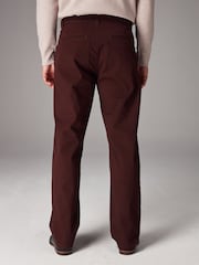 Burgundy Dark Straight Fit Stretch Chinos Trousers - Image 4 of 11