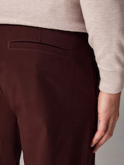 Burgundy Dark Straight Fit Stretch Chinos Trousers - Image 7 of 11