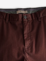 Burgundy Dark Straight Fit Stretch Chinos Trousers - Image 9 of 11