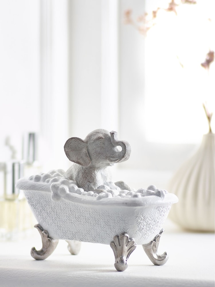Grey Bathing Elephant Ornament - Image 1 of 2