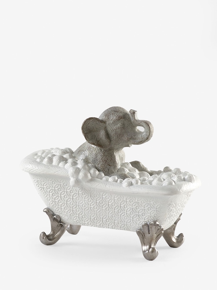 Grey Bathing Elephant Ornament - Image 2 of 2