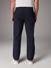Navy Blue Straight Fit Utility Chino 100% Cotton Trousers - Image 4 of 7