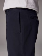 Navy Blue Straight Fit Utility Chino 100% Cotton Trousers - Image 7 of 7