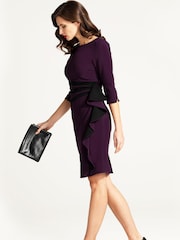 Hotsquash Purple Contrast Side Frill Dress - Image 1 of 4