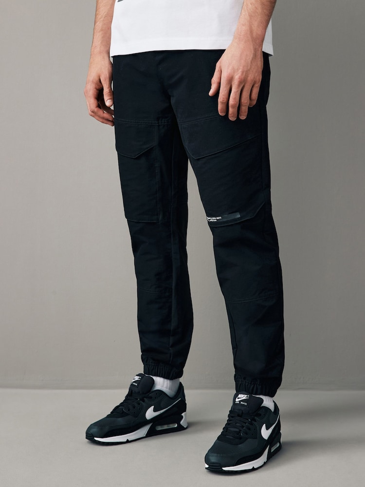 Black Utility Front Pocket Cargo Trousers - Image 1 of 10