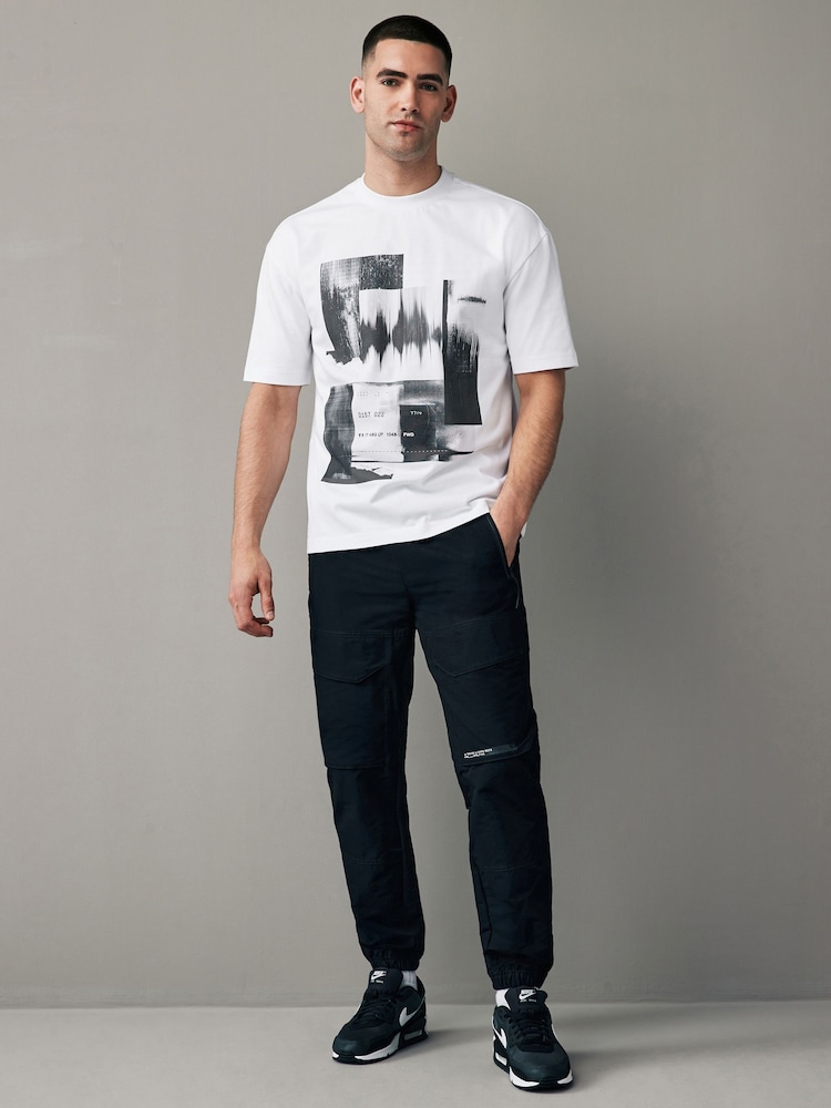 Black Utility Front Pocket Cargo Trousers - Image 2 of 10