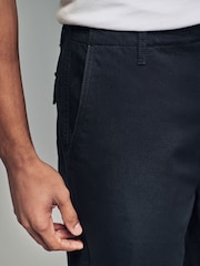 Navy Blue Regular Fit 100% Cotton Utility Style Chino Trousers - Image 5 of 11