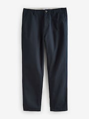 Navy Blue Regular Fit 100% Cotton Utility Style Chino Trousers - Image 8 of 11