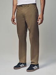 Light Tan Straight Fit Utility Chino 100% Cotton Trousers - Image 1 of 10