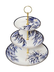 Sara Miller Blue Anniversary Feather Tail Cake Stand - Image 3 of 3